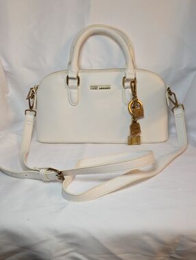 Steve Madden White Dome Satchel Crossbody Bag